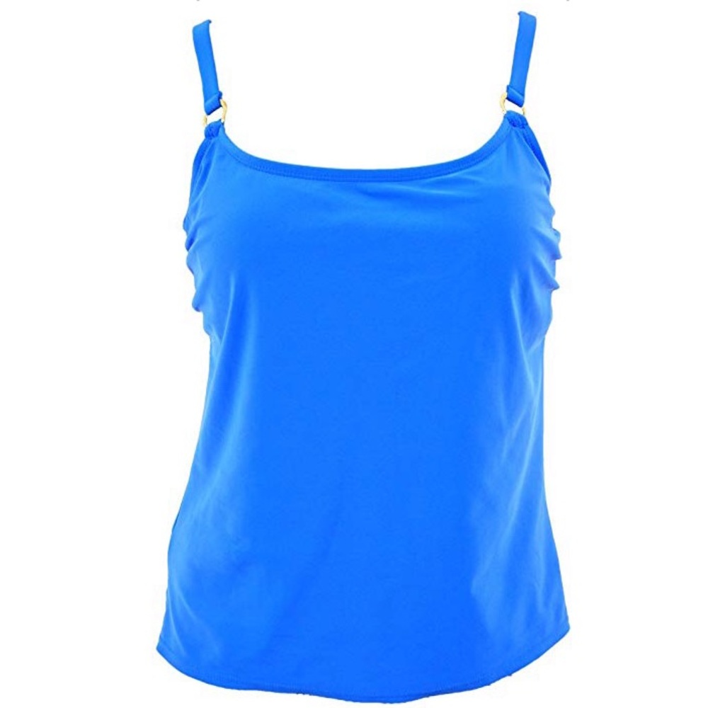 Island Escape Blue Tankini Bandeau Swimsuit Top